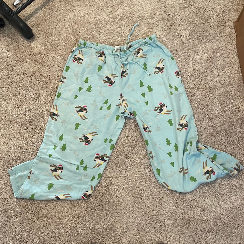 AR Allison Rhea skiing penguins capri pajama bottoms 100% cotton